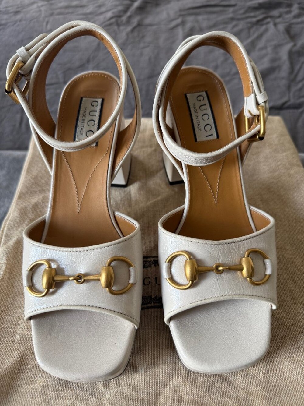 Gucci Quentin Granada Kid Horsebit Platform Sandals